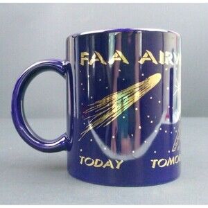 VTG FAA Airway Facilities Coffee Mug Blue Gold Today Tomorrow And Beyond